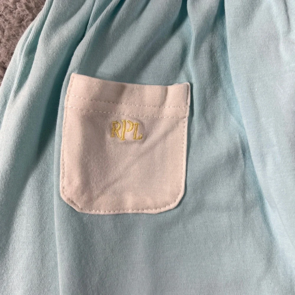 Ralph Lauren Dress Girls 3T Blue White Palm Beach Sleeveless Logo Pocket VTG NWT